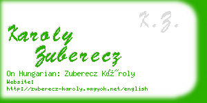 karoly zuberecz business card